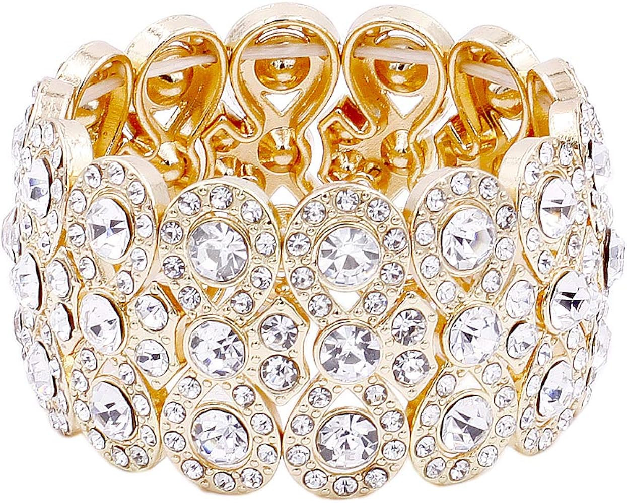 Lavencious Infinity Shape Rhinestone Stretch Bracelet Evening Party Jewelry 7\u201d | Amazon (US)