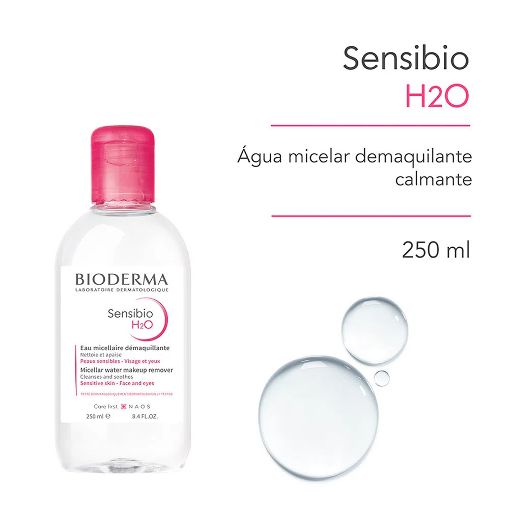 Água Micelar Facial de Limpeza Bioderma Sensibio H2O 250 ml | Amobeleza (BR)