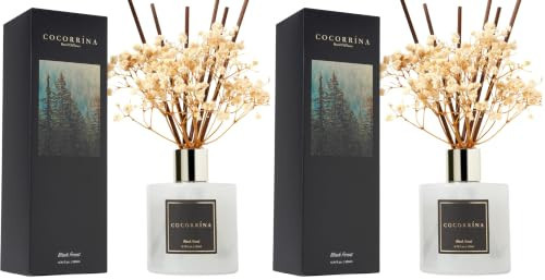 Cocorrína Reed Diffuser Sets, 6.7 fl oz. Black Forest Diffuser with Sticks Home Fragrance Reed Diffuser for Bathroom Shelf Decor (Pack of 2) | Amazon (US)