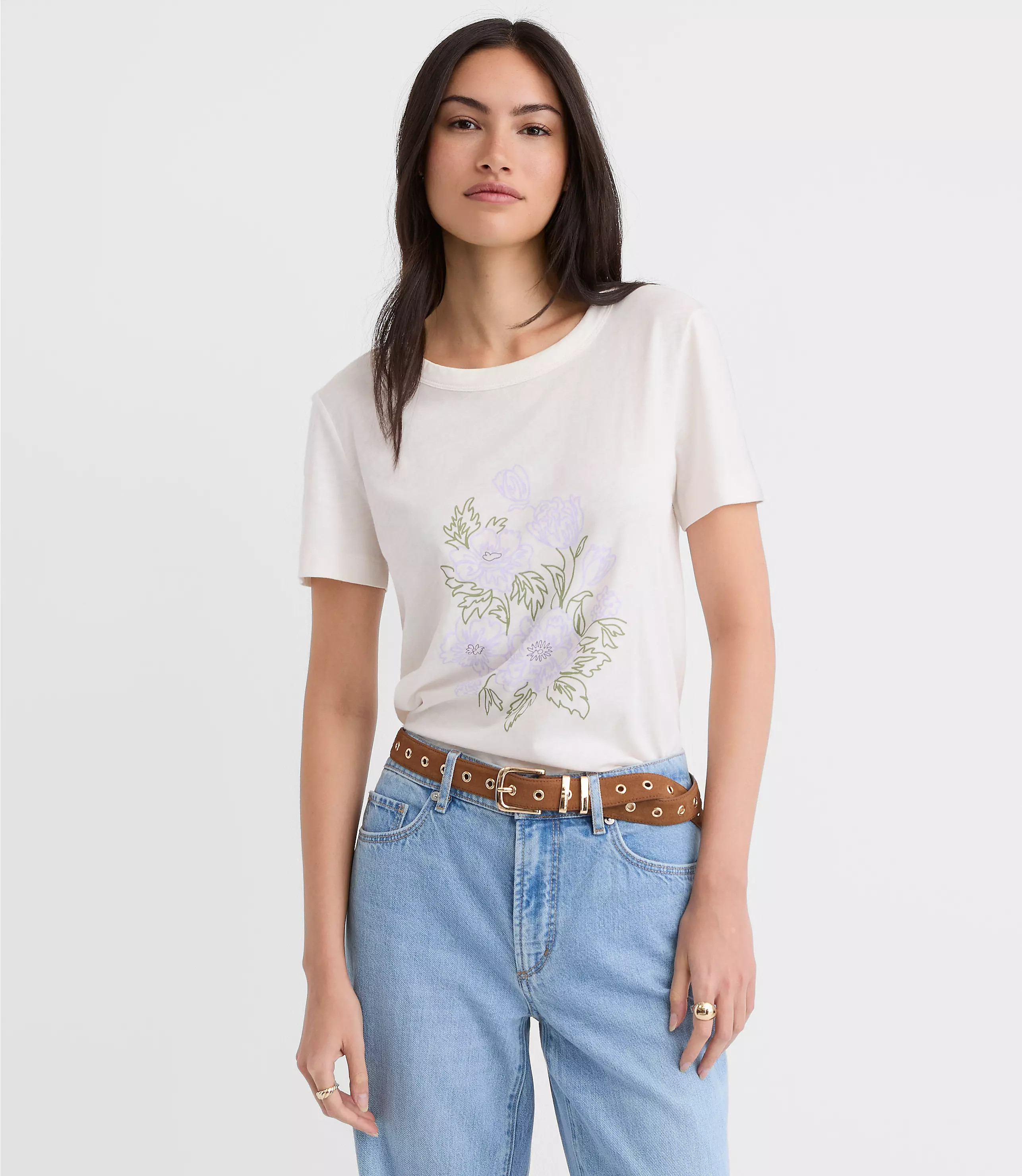 Floral Everyday Crew Tee | LOFT