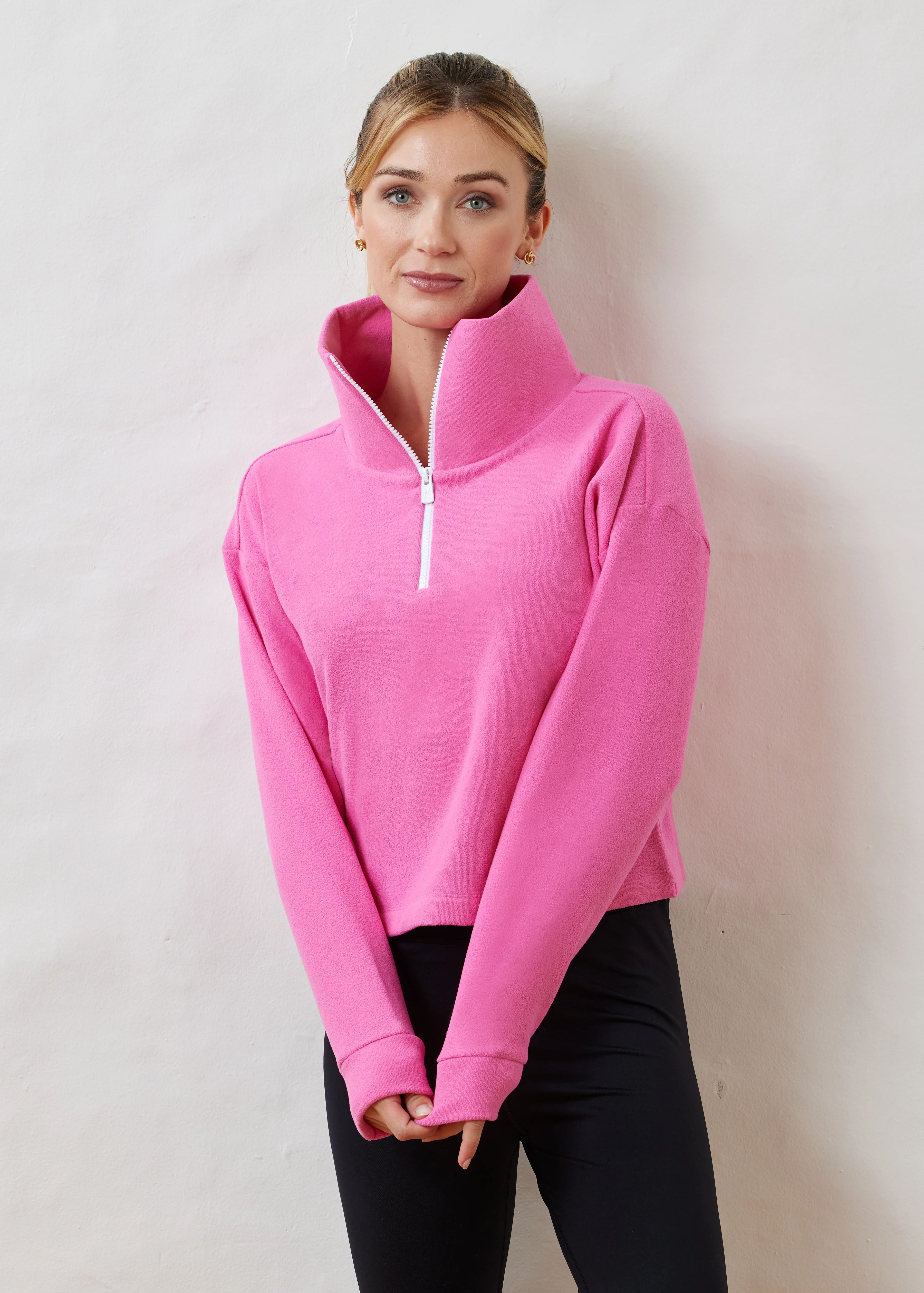 Dunning Pullover in Terry Fleece (Bubble Gum Pink) | Dudley Stephens