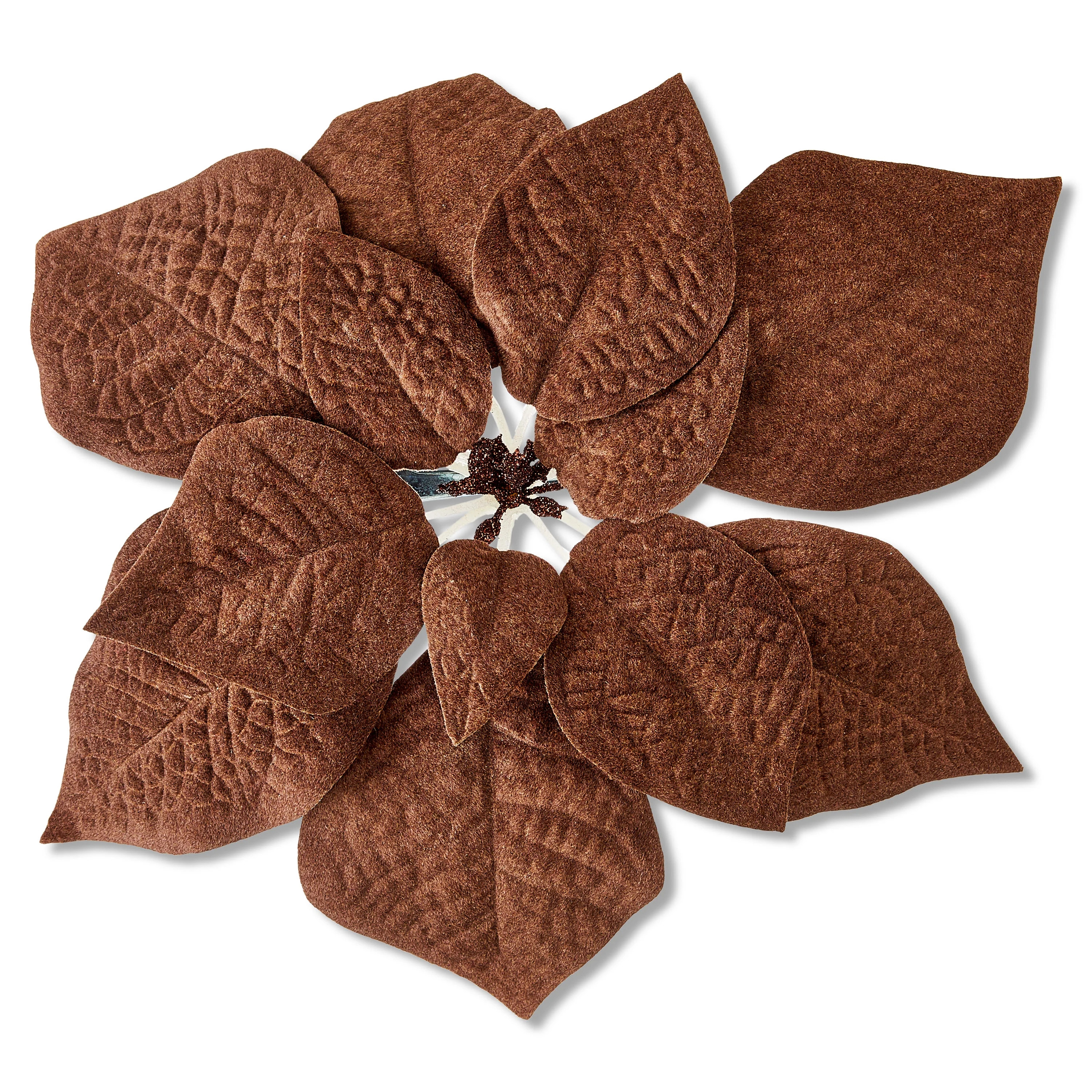 Poinsettia Christmas Clip Ornament, Brown, 11", by Holiday Time | Walmart (US)