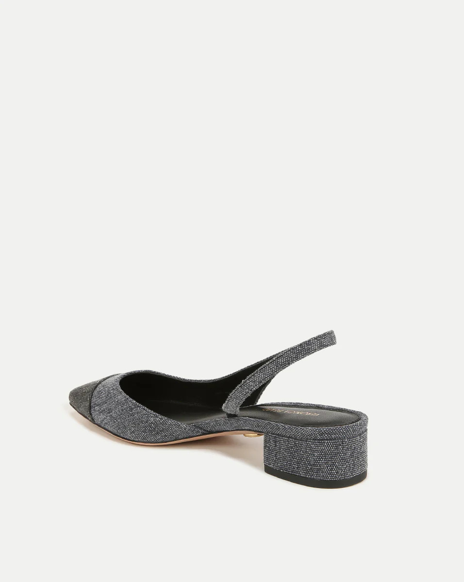 Cecile Cap-Toe Denim Slingback | Veronica Beard