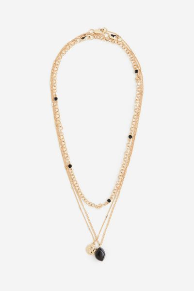 3-pack Necklaces - Gold-colored/black - Men | H&M US | H&M (US + CA)