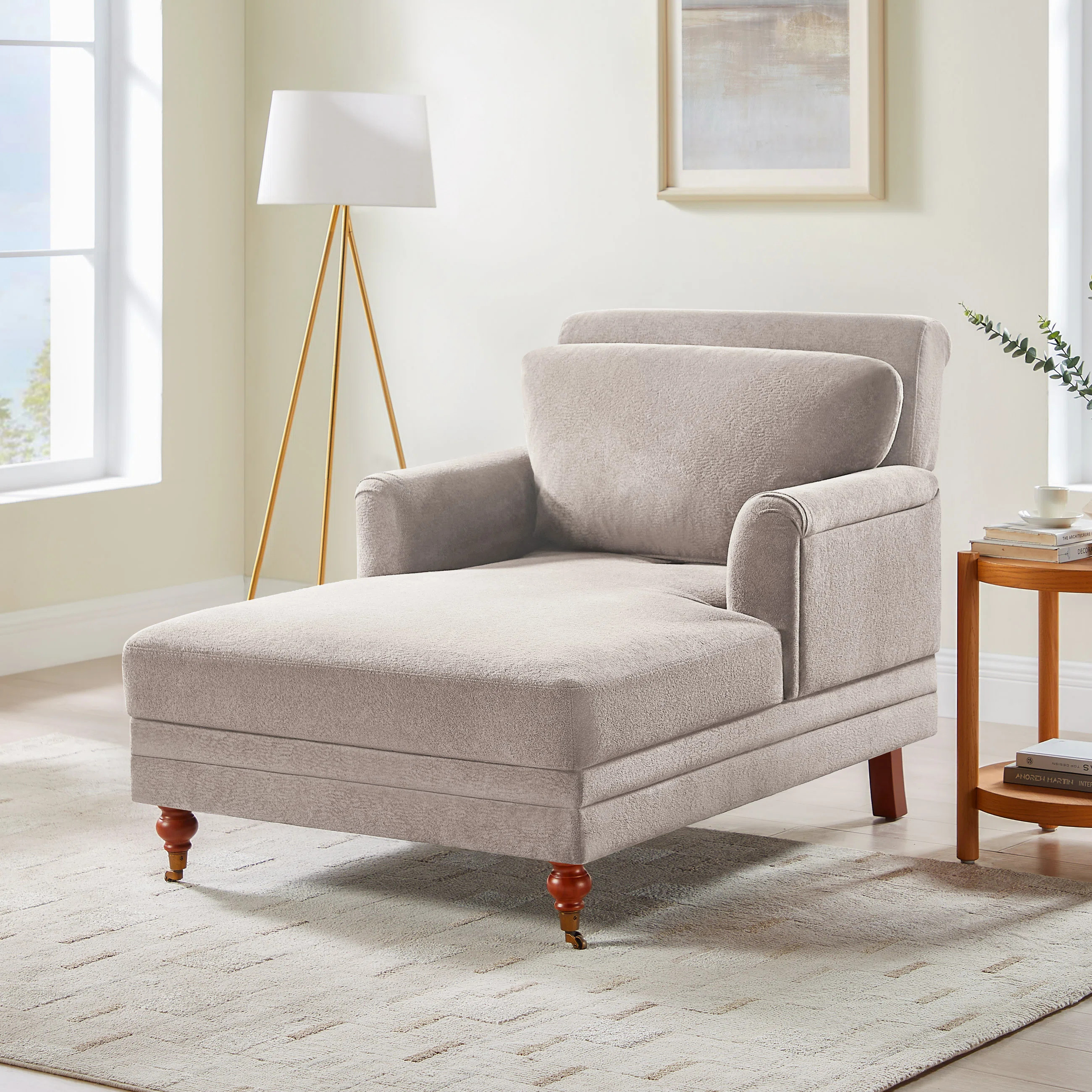 Upholstered Chaise Lounge With Adjustable Backrest | Wayfair North America