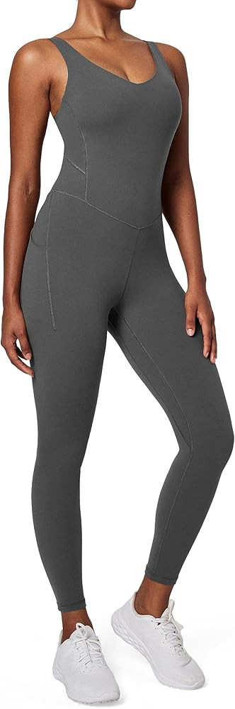 IUGA One Piece Jumpsuits for Women Tummy Control Athletic Romper Workout Bodycon Jumpsuit With Bu... | Amazon (US)