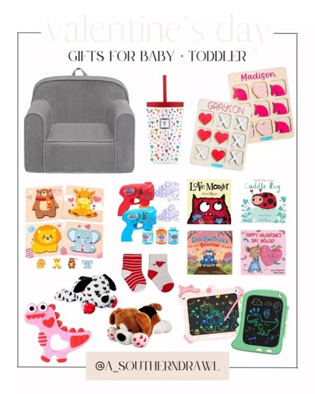 Valentine’s Day - Valentine’s Day for toddler - Valentine’s Day for baby - bday gifts - toddler valentines presents - Valentine’s Day books - coloring pads for toddlers - plush toddler chair - custom toddler puzzle

#LTKfamily #LTKGiftGuide #LTKbaby