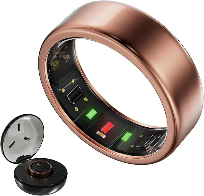 Titanium Smart Ring for Women & Men – Ultra-Light (2.7–3.2g), 4–6 Days Battery, 500mAh Case... | Amazon (US)