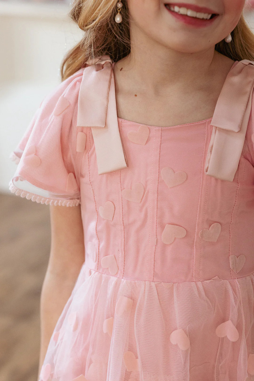 Mini Annabelle Dress in Pink Hearts | Ivy City Co