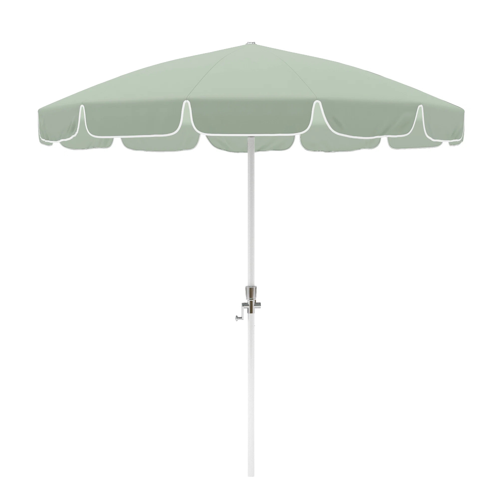 8.5' White Patio Umbrella With Fiberglass Ribs And Collar Tilt In Spectrum Mist Sunbrella | Wayfair North America