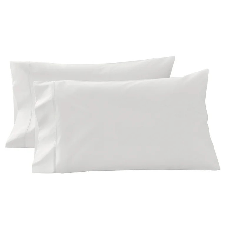 Better Homes & Gardens Arctic White Cotton Percale Pillowcases, Standard/Queen (2 Count) | Walmart (US)