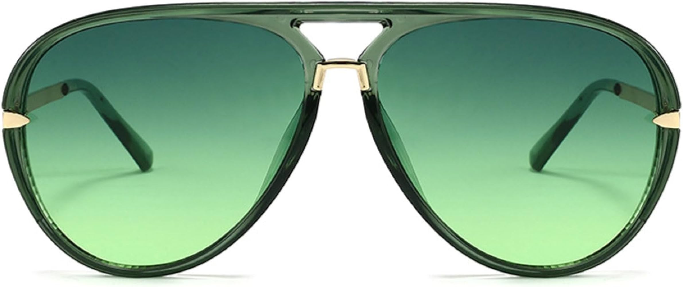 Oversized Pilot Sunglasses Women Fashion Big Frame Sun Glasses Goggle Trendy Metal Frame Oval Sha... | Amazon (US)