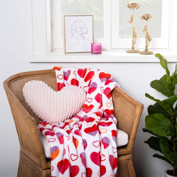 Ribbed Plush Valentine's Day Heart Throw Pillow - Spritz™ | Target