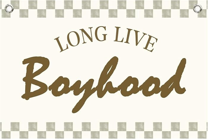 Boy Room Decor, Long Live Boyhood Linen Banner, Canvas Decoration for Toddler Boy Room Nursery, W... | Amazon (US)