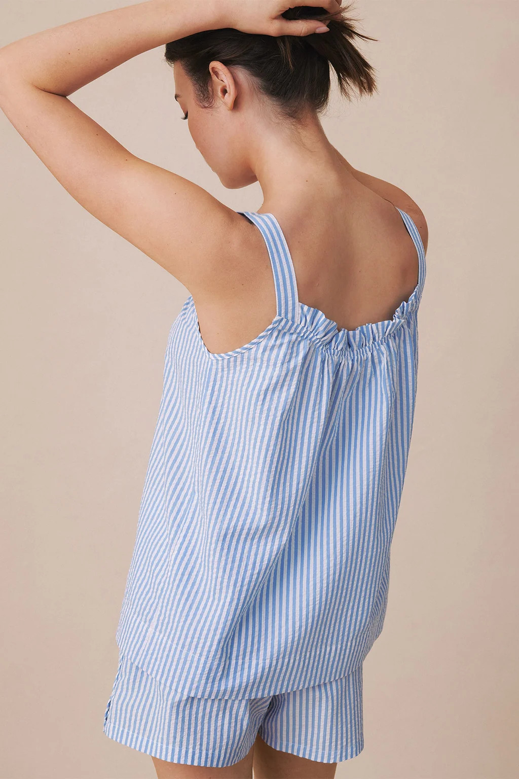 Alice Shorts Set in Blue Seersucker | Lake Pajamas