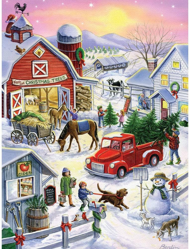 Bits and Pieces - 500 Piece Jigsaw Puzzle for Adults 18" x 24" - Christmas Tree Farm Fun - 500 pc... | Amazon (US)