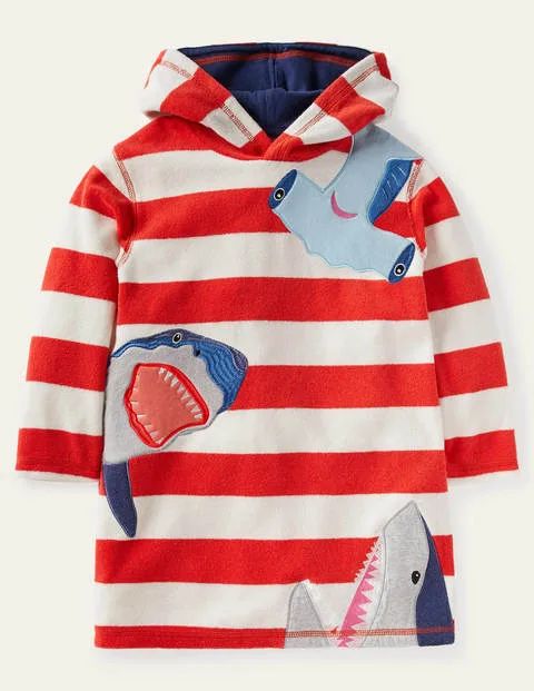 Towelling Throw-on Fire Red/White Sharks Boys Boden | Boden (US)