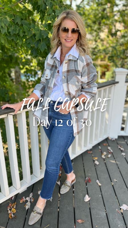 🍂Fall Capsule Styled Looks

Day 12 => Love how Katey dressed the shirt jacket up by pairing it with the white button-up shirt, dark wash jeans, and houndstooth mules….  So good!

#LTKSeasonal #LTKstyletip #LTKshoecrush