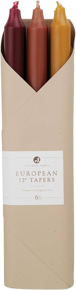 Northern Lights Candles - 12" 6pk Taper Combo - Autumn Harvest - 72744 | Amazon (US)