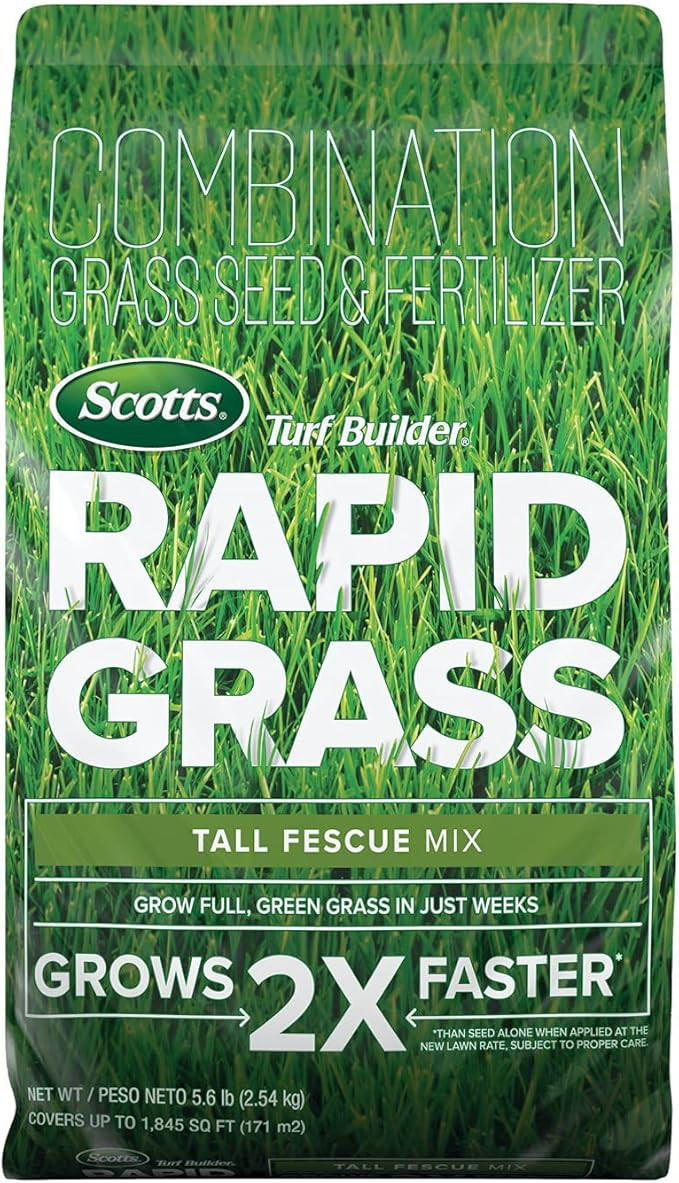 Scotts Turf Builder Rapid Grass Tall Fescue Mix - Combination Grass Seed and Fertilizer for Lawns... | Amazon (US)