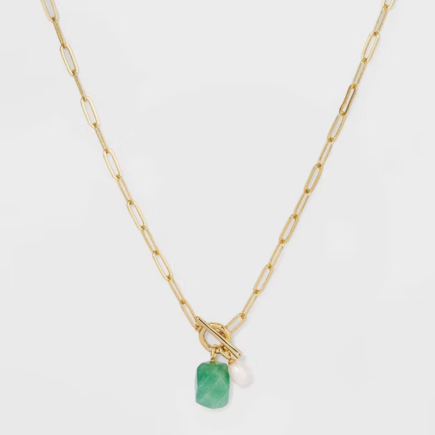 Paperclip Gold Dipped Chain Necklace - A New Day™ | Target