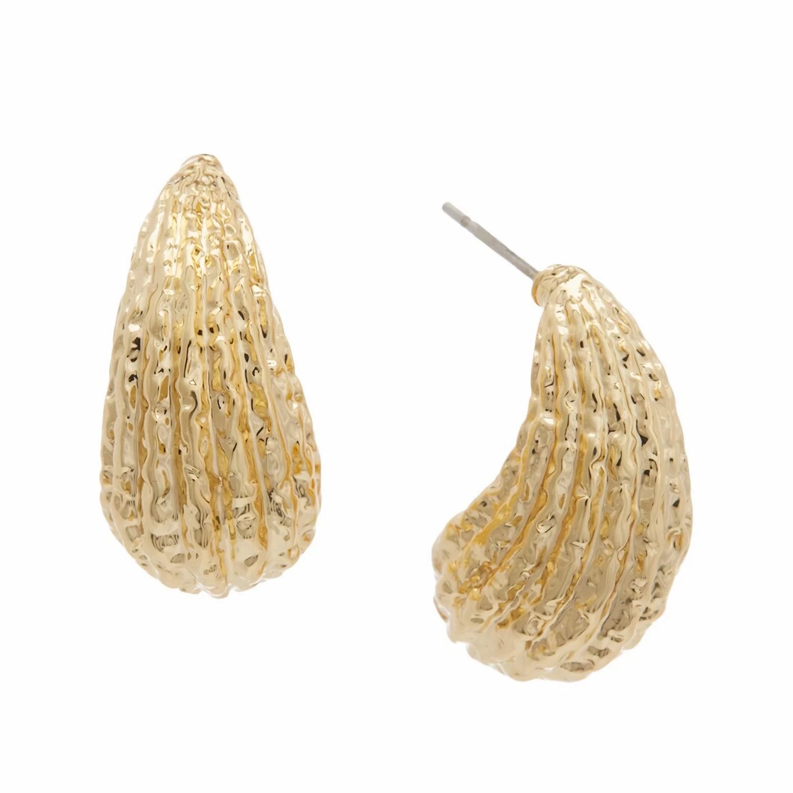 Juvell 18k Gold-Plated Textured Hoop Earrings, Women's, Gold Tone | Kohl's