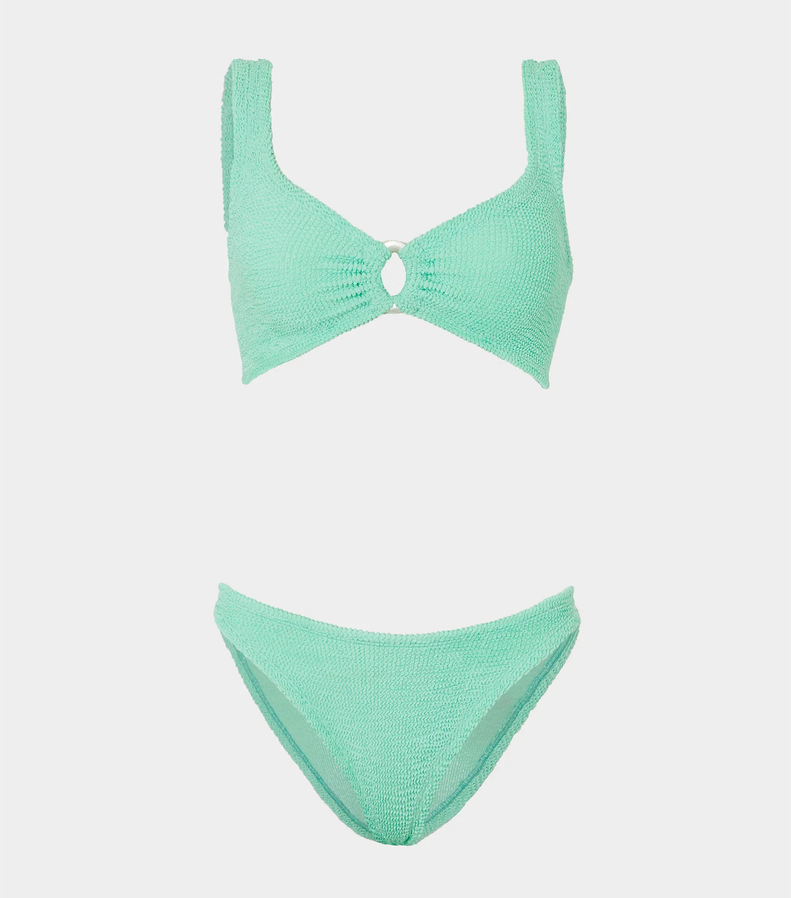 Julia Bikini With Pearly Hoop - Metallic Mint | HUNZA G