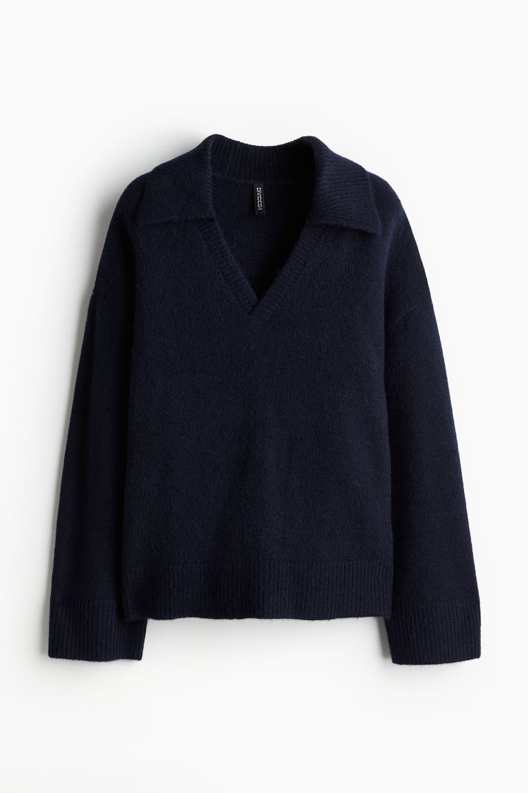 Fine-Knit Sweater with Collar | H&M (US + CA)