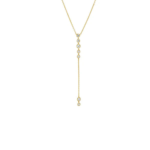 Multi Bezel Stone Drop Lariat Necklace | Adina Eden