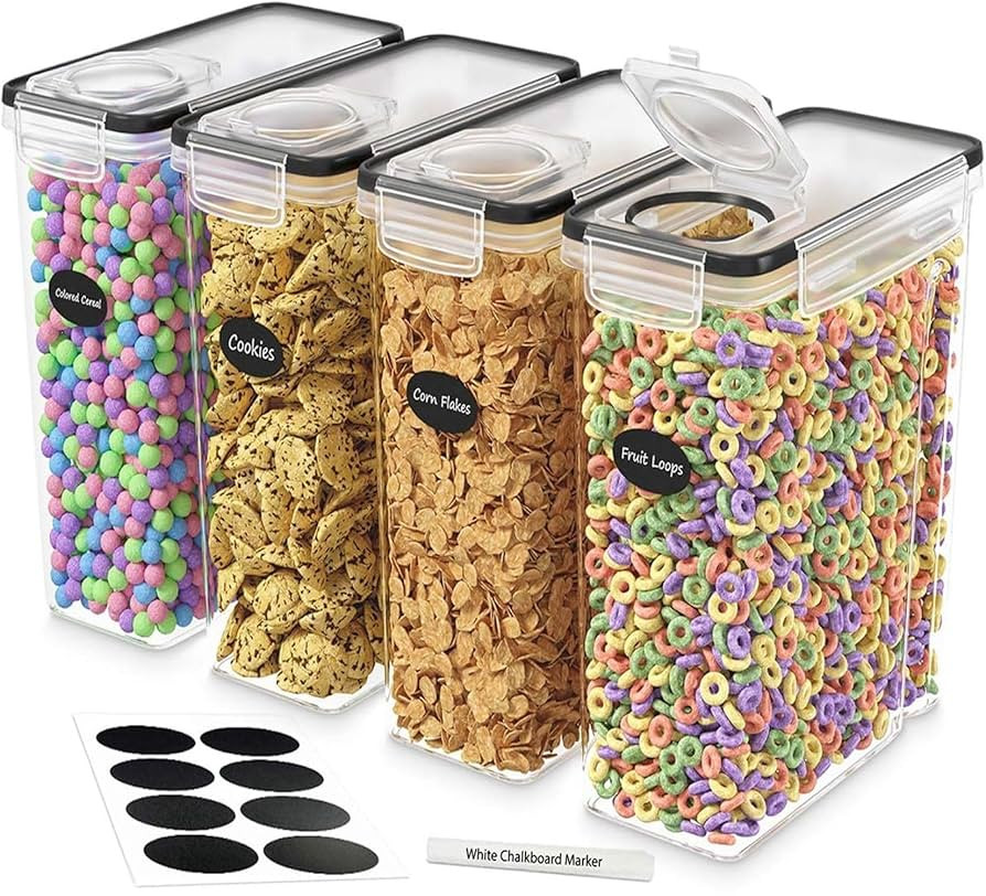 DWËLLZA KITCHEN Cereal Containers Storage 4 Pack 135 fl. oz Cereal Dispenser Airtight Food Stora... | Amazon (US)