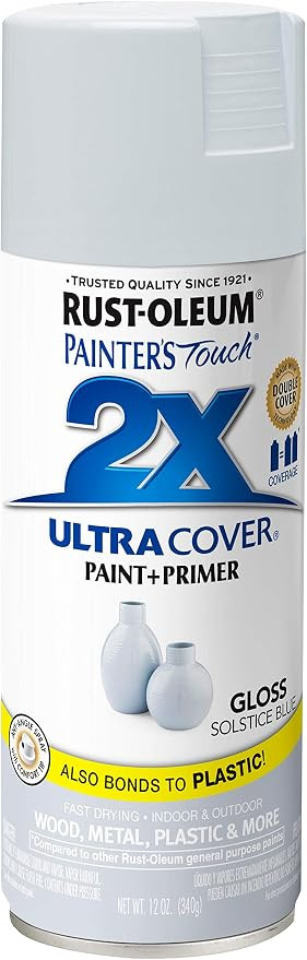 Rust-Oleum 342060 Painter's Touch 2X Ultra Cover Spray Paint, 12 oz, Gloss Solstice Blue | Amazon (US)