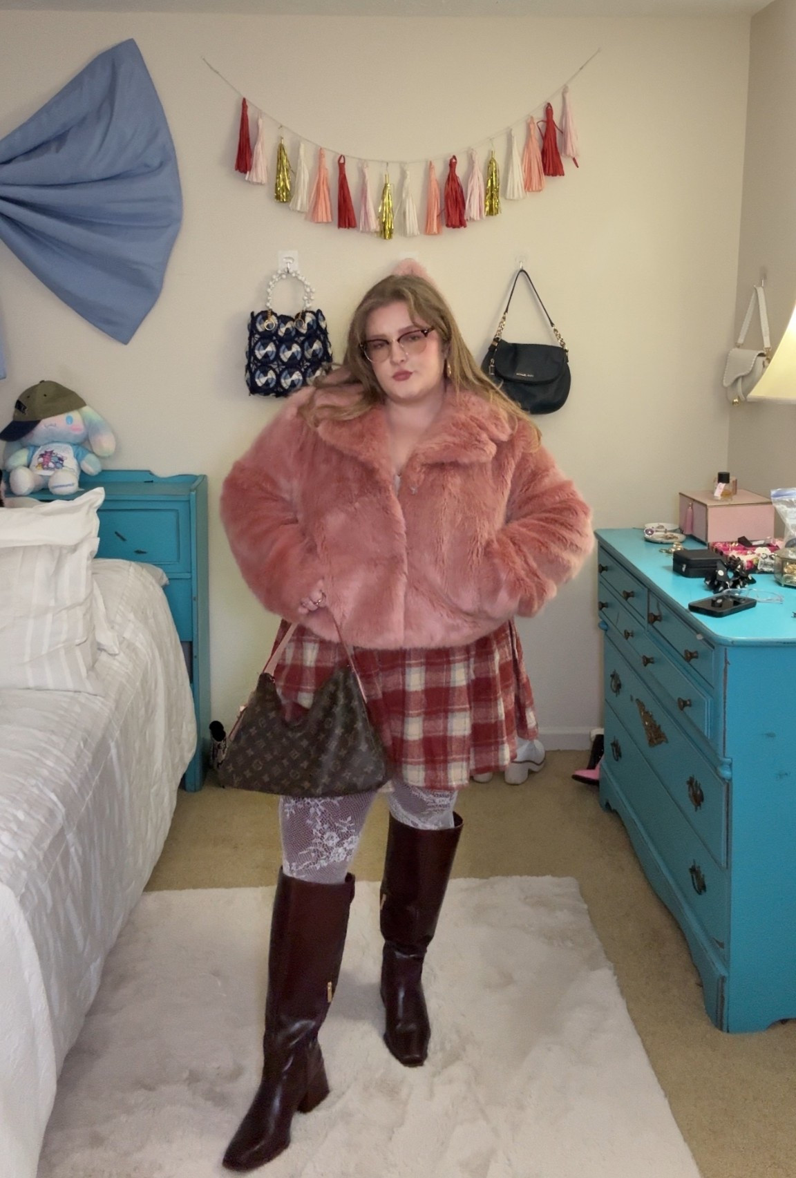 Pink faux fur and festive winter plaids??? Yes please! This curvy girl look is so cozy but still elevated and stylish. I’m a size 16 wearing 1x or xxl in these looks and size 9 wide calf in these gorgeous boots 💖

#LTKootd #LTKPlusSize #LTKMidsize