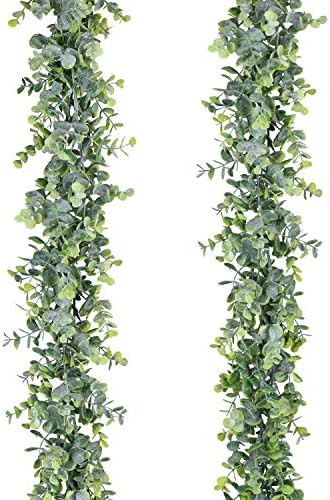 Lvydec 2 Pack Artificial Eucalyptus Garland, Fake Eucalyptus Greenery Garland Wedding Backdrop Ar... | Amazon (US)