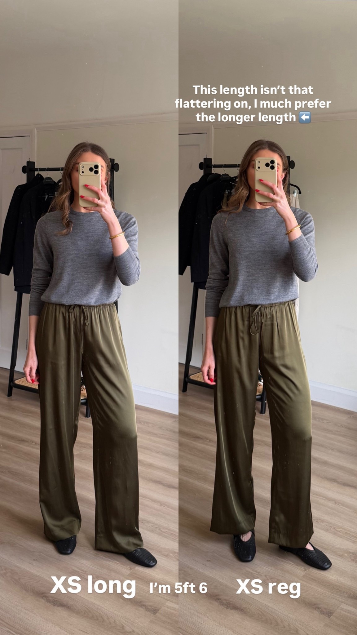Sizing info on post! Abercrombie satin trousers, already discounted and then use: AFEMILY for an extra 15% off 