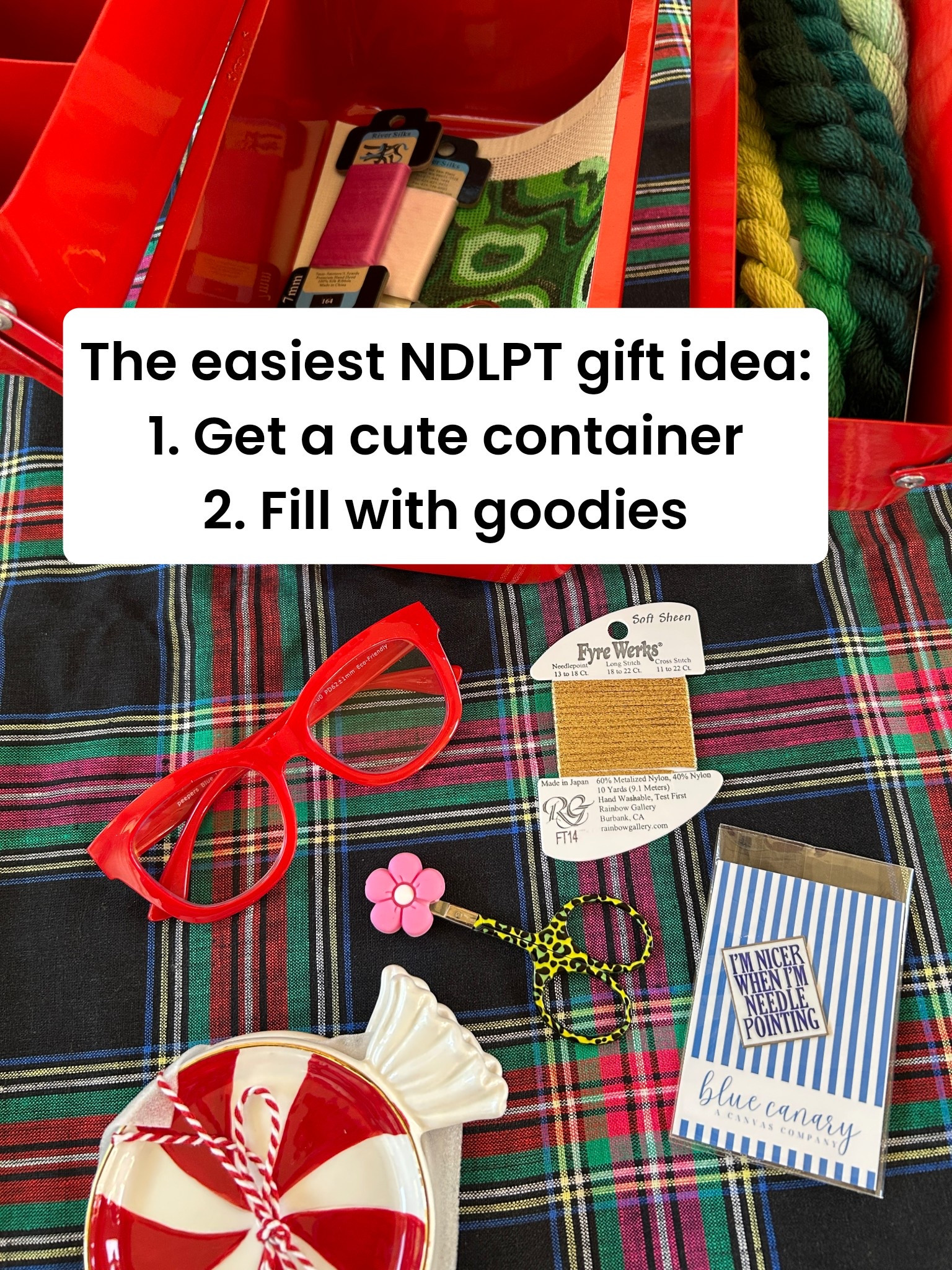 Just add needlepoint.

You can repurpose anything into a cute gift container. A tote, a toolbox, a cookie tin, a book basket- anything! 

Give the analog bag gift. A offline hobby that she can binge watch too. The best of both worlds. 

Needlepoint gift idea, stocking stuffers, holiday gift, gift for her

#LTKGiftGuide #LTKOver40 #LTKHoliday