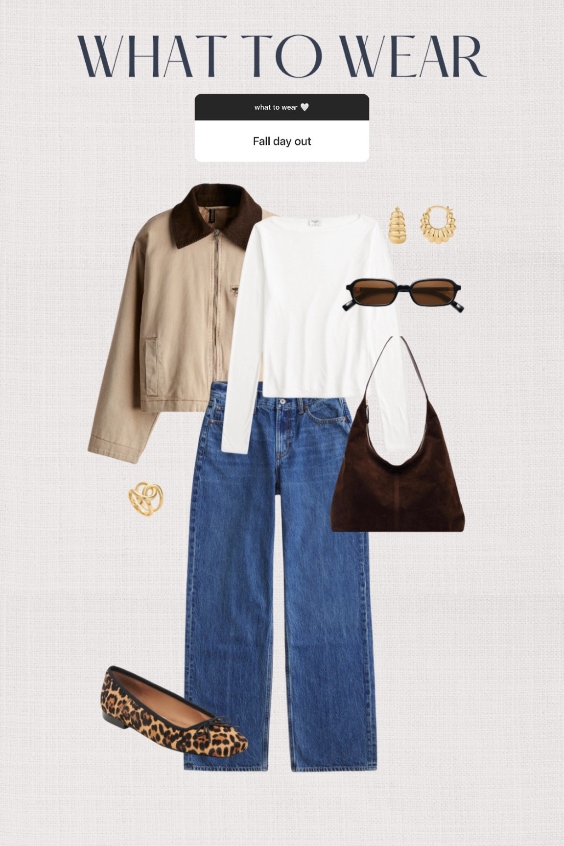 Casual fall outfit 🤎 Abercrombie code: AFKATHLEEN

Utility jacket, boatneck top, mid rise jeans, suede bag, leopard ballet flats, chunky gold jewelry 

#LTKFallSale #LTKStyleTip #LTKSeasonal