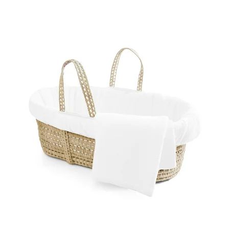 Tadpoles Muslin Cotton Gauze Baby Moses Basket and Basket Bedding Set, 5 Piece Moses Basket Set, Whi | Walmart (US)