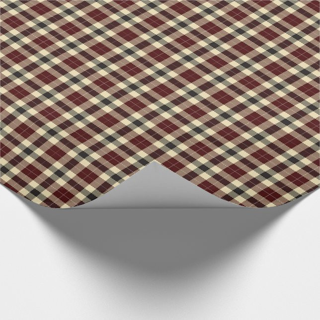 Burgundy and Black Tartan Plaid Wrapping Paper | Zazzle