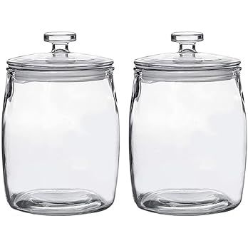 1/2 Gallon Glass Jars with Lid, Wide Mouth Cookie Jars Set of 2, Apothecary Jars for Candy, Glass... | Amazon (US)