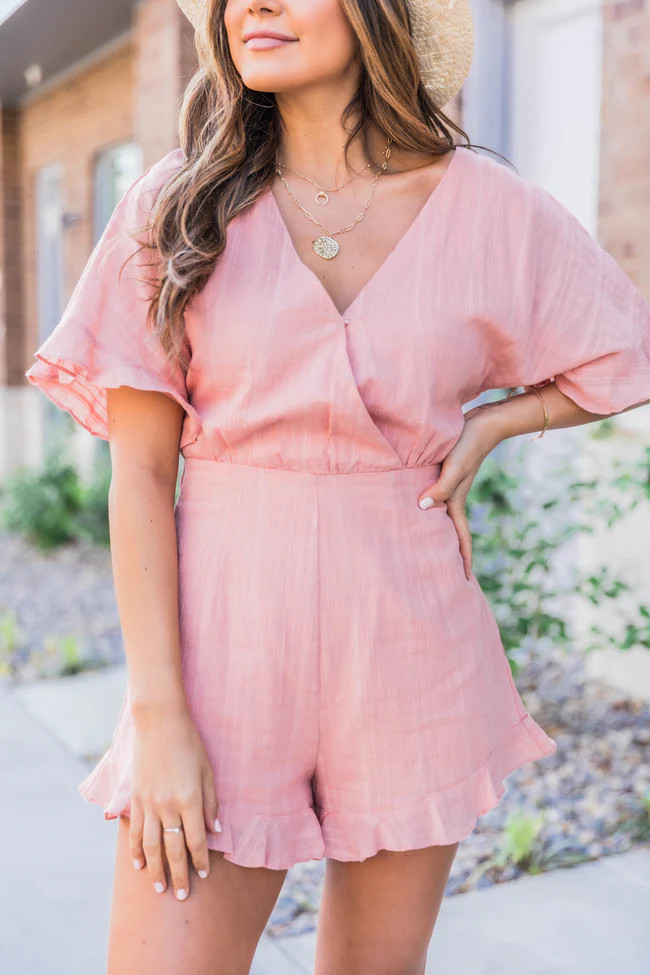 Outspoken Beauty Romper Blush FINAL SALE | The Pink Lily Boutique