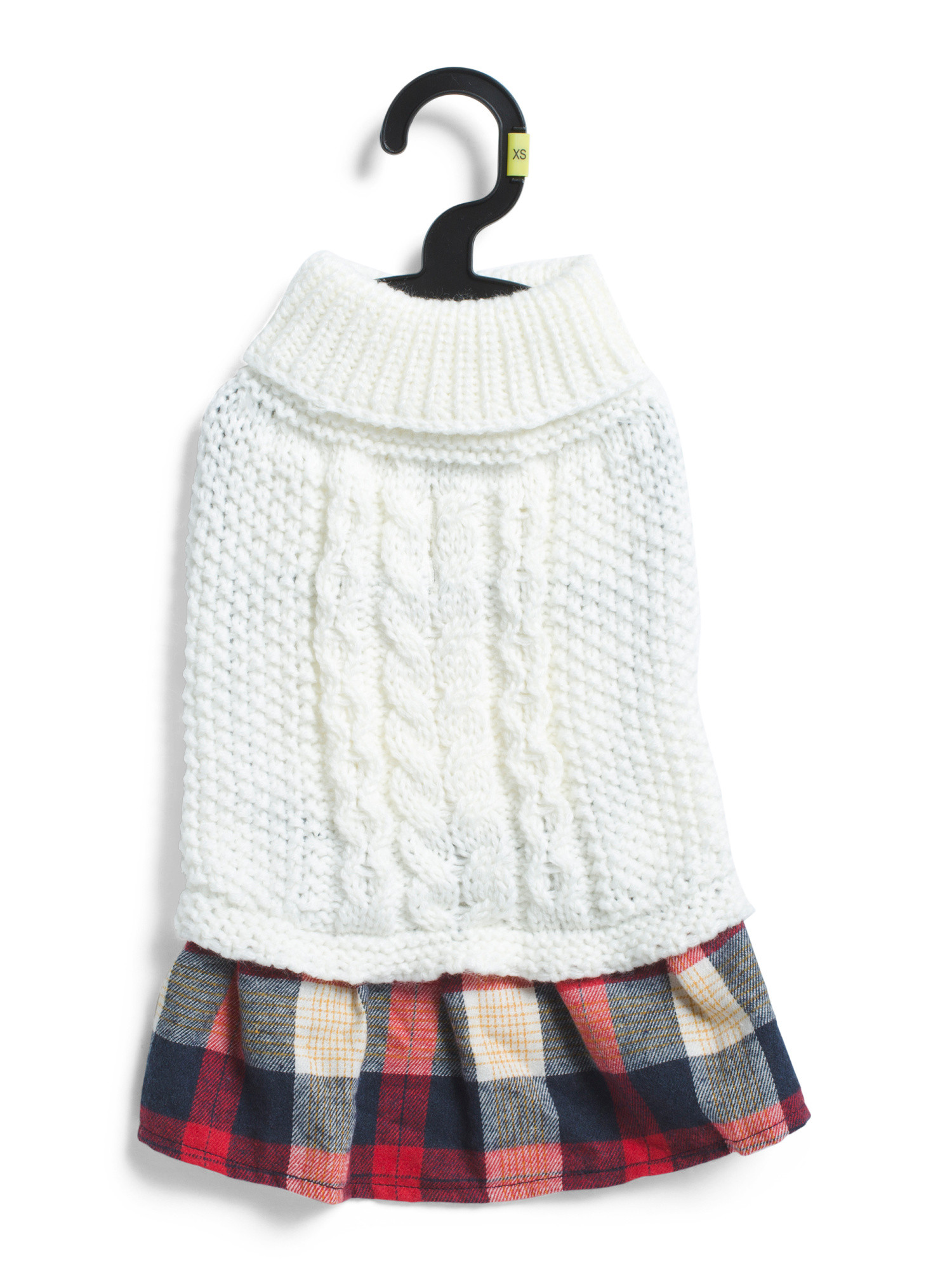 Plaid Tipped Crew Neck Pet Sweater | TJ Maxx