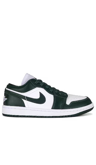 Air Jordan 1 Low Sneaker in White & Galactic Jade | Revolve Clothing (Global)