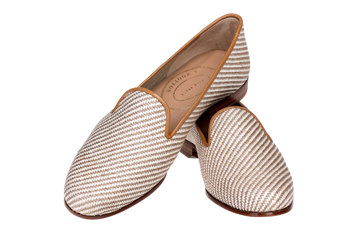 Straw Cream Raffia Slipper | Over The Moon