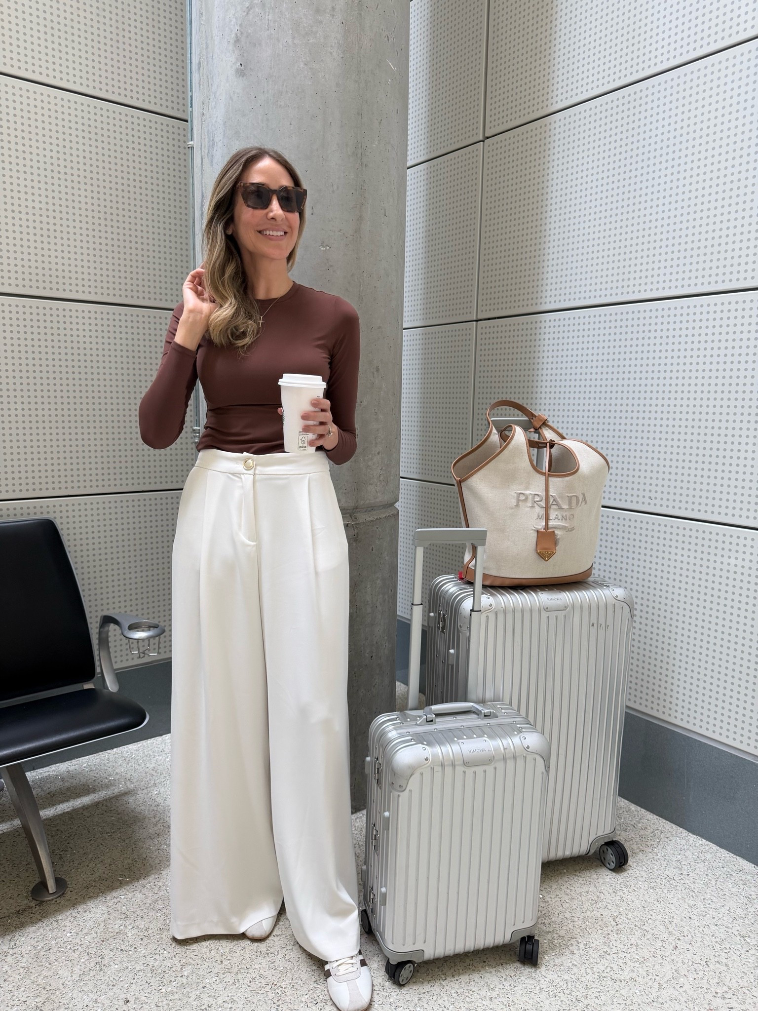 Airport outfit that I love so much! Elegant, stylish, and comfortable.
Fits true to size and I’m wearing size small
Travel outfit

#LTKU #LTKTravel #LTKootd