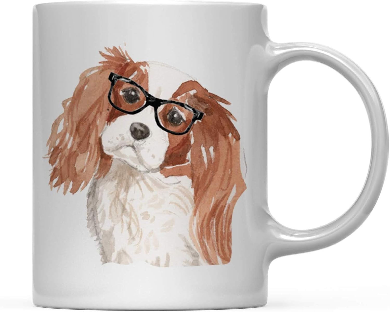 Andaz Press Funny Preppy Dog Art 11oz. Coffee Mug Gift, Cavalier King Charles Spaniel in Black Gl... | Amazon (US)