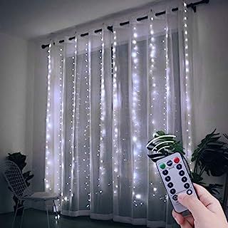 Curtain Lights, Upgrade LED Window Fairy Lights 8 Lighting Modes, Window Icicle Xmas String Light... | Amazon (US)