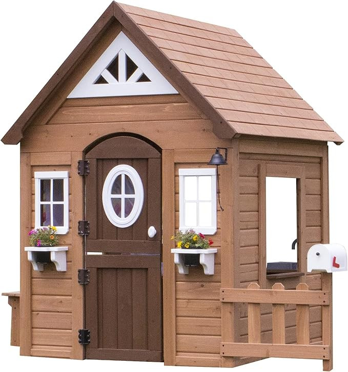 Backyard Discovery Aspen All Cedar Wooden Playhouse, Country Style, Dutch Front Door, Flower Pot ... | Amazon (US)