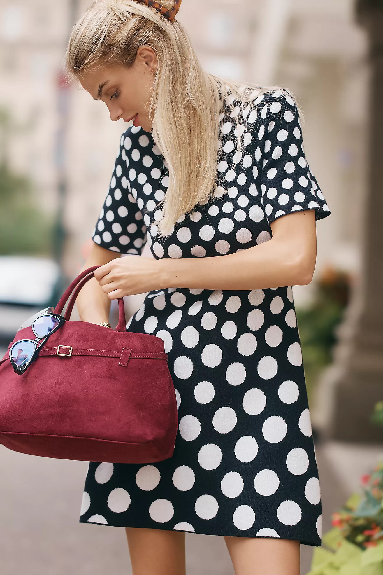 The Nina Short-Sleeve Mock-Neck Mod Sweater Mini Dress | Anthropologie (US)