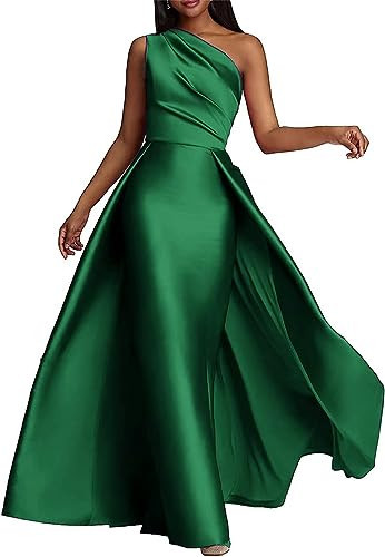 Women's Satin Prom Dress Long Formal A Line Maxi Dresses Mermaid Evening Gown Emerald US 2 | Amazon (US)