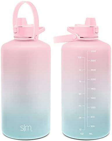 Simple Modern 1 Gallon 128 oz Water Bottle with Push Button Silicone Straw Lid & Motivational Mea... | Amazon (US)